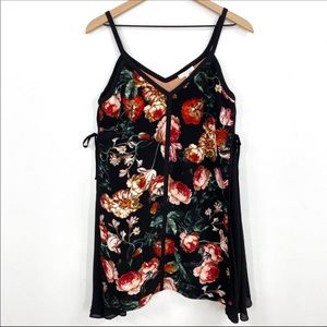Anthropologie Foxiedox Floral Side Tie Mini Dress